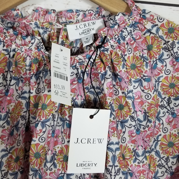 J. Crew x Liberty | Honeysuckle Floral Tie Waist Top NEW - Picture 10 of 11